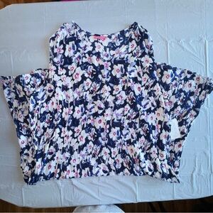 Woman Within‎ Blue and White Sleeveless Maxi Dress